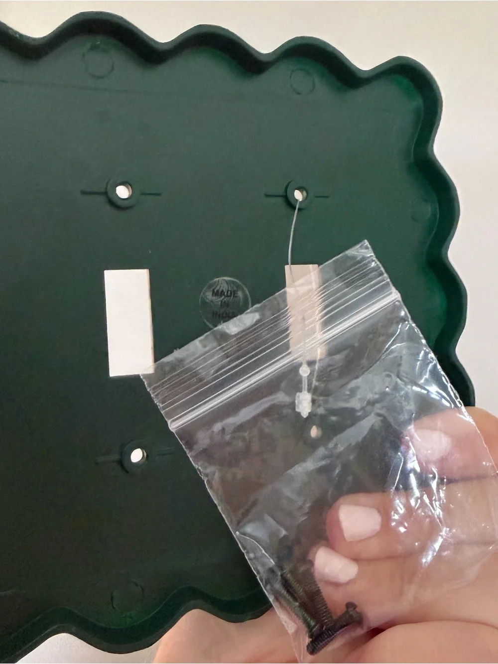 Anthropologie Dark Green Scalloped Double Toggle Light switch Wall Plate Cover